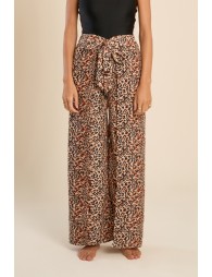 Pantalón de mujer largo, con lazada.