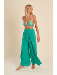 Pantalón de mujer largo, con lazada.