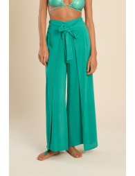 Pantalon large ceinture à nouer