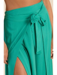 Wide waistband tie pants