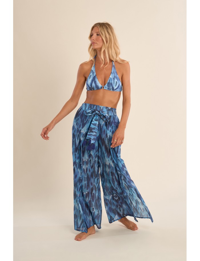 Pantalón de mujer largo, con lazada.