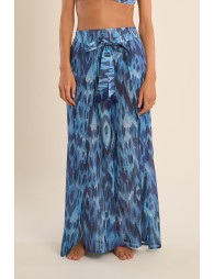 Pantalón de mujer largo, con lazada.