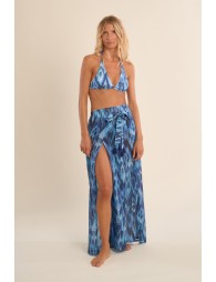 Pantalón de mujer largo, con lazada.