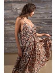 Long, flowing, printed dress