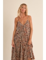 Long, flowing, printed dress