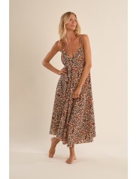 Long, flowing, printed dress
