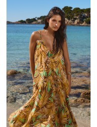 Longue robe fluide, imprimée