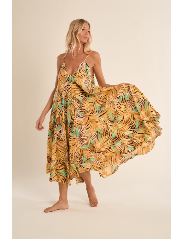 Vestido de tirantes, con estampado.