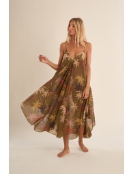 Vestido de tirantes, con estampado.