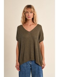 Iridescent knit sleeveless sweater