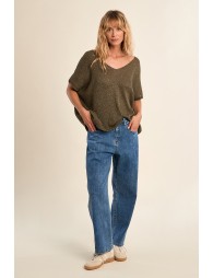 Pull sans manches en maille irisée