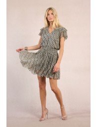 Short pleated skirt, printed