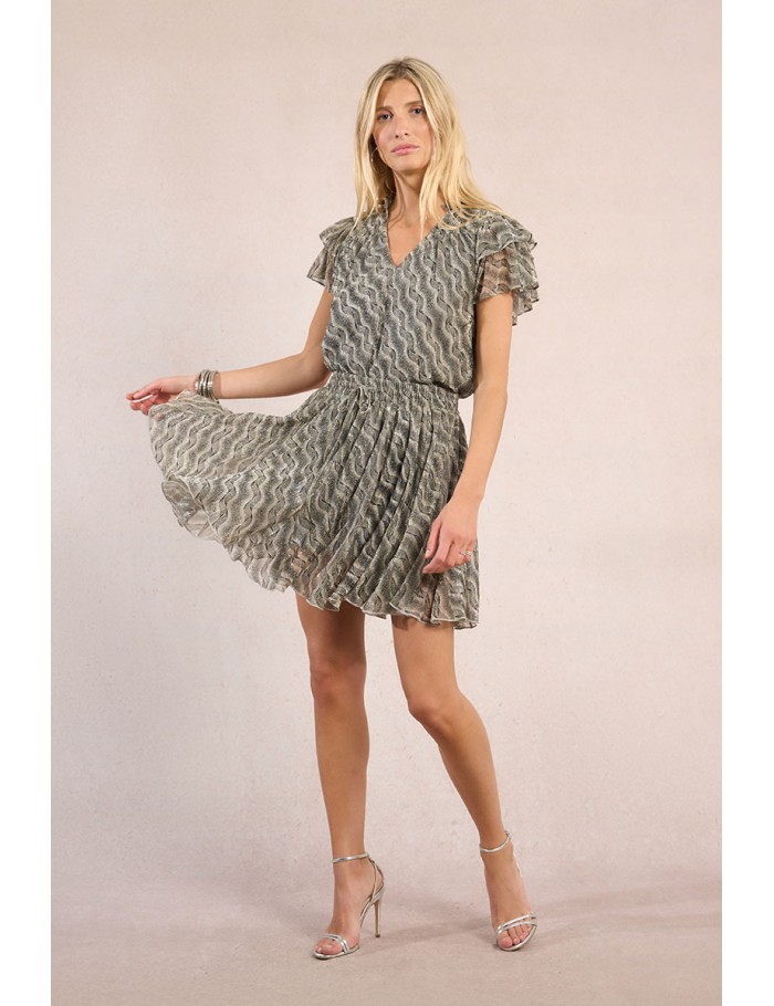 Short pleated skirt, printed