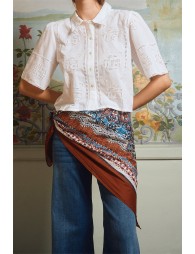 Large cotton scarf, printed