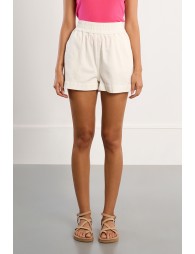 High-waisted cotton shorts