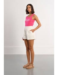 Short taille haute en coton