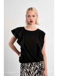 Ruffle cotton T-shirt