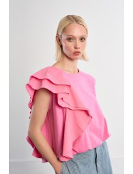 Ruffle cotton T-shirt