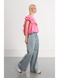 Ruffle cotton T-shirt