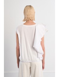 Ruffle cotton T-shirt