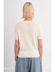 Jersey de mujer de manga corta, estampado corazón.