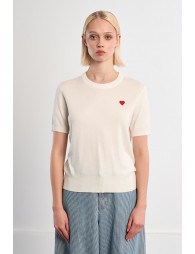 Knitted T-shirt, embroidered Heart