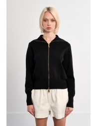 Double-zipped knitted cardigan