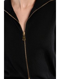 Double-zipped knitted cardigan