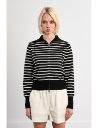 Striped double-zip vest