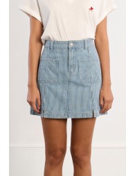 Jupe mini denim rayée
