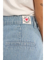 Jupe mini denim rayée