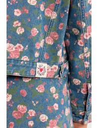 Floral denim jacket
