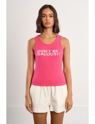 Top de mujer sin manga, con estampado.