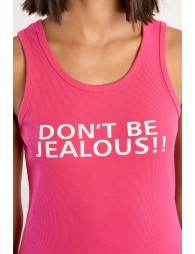 Débardeur côtelé "Don't be jealous!!"