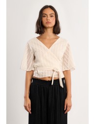 Openwork wrap top