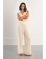 Wide pants with perforation
