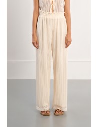 Pantalon large ajouré