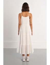 Cotton maxi dress, in broderie anglaise
