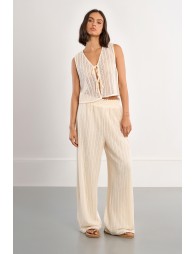 Cropped top in openwork knit