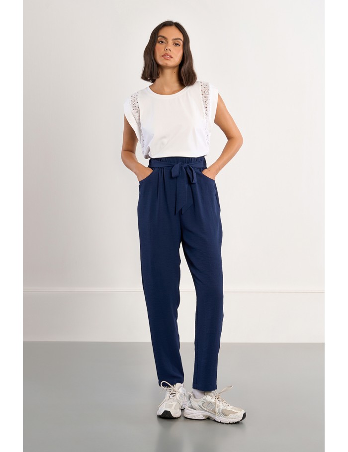 Pantalon taille paperbag