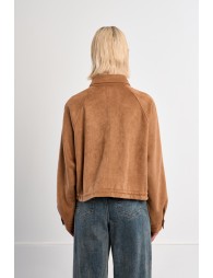 Chaqueta de mujer de manga larga, efecto ante.