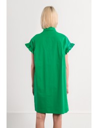 Cotton shirt dress, smocked