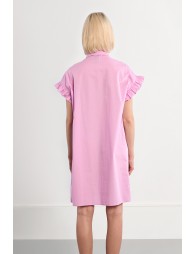 Robe chemise en coton, smockée