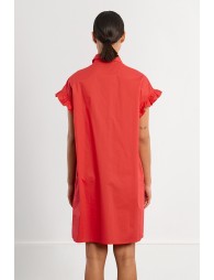 Cotton shirt dress, smocked