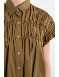 Cotton shirt dress, smocked