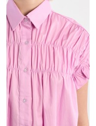 Cotton shirt dress, smocked