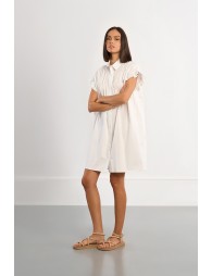 Cotton shirt dress, smocked