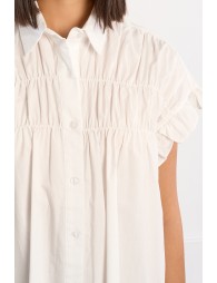 Cotton shirt dress, smocked