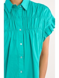 Cotton shirt dress, smocked