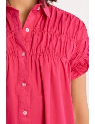 Cotton shirt dress, smocked